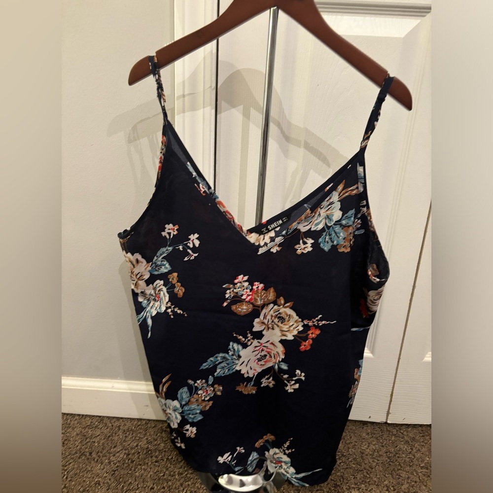 Floral Print Navy Cami L
